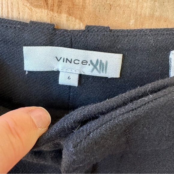 Vince Pleat Front Crop Black Wide Leg Pants - Picture 12 of 16